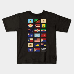 North America Country Flags Set Kids T-Shirt